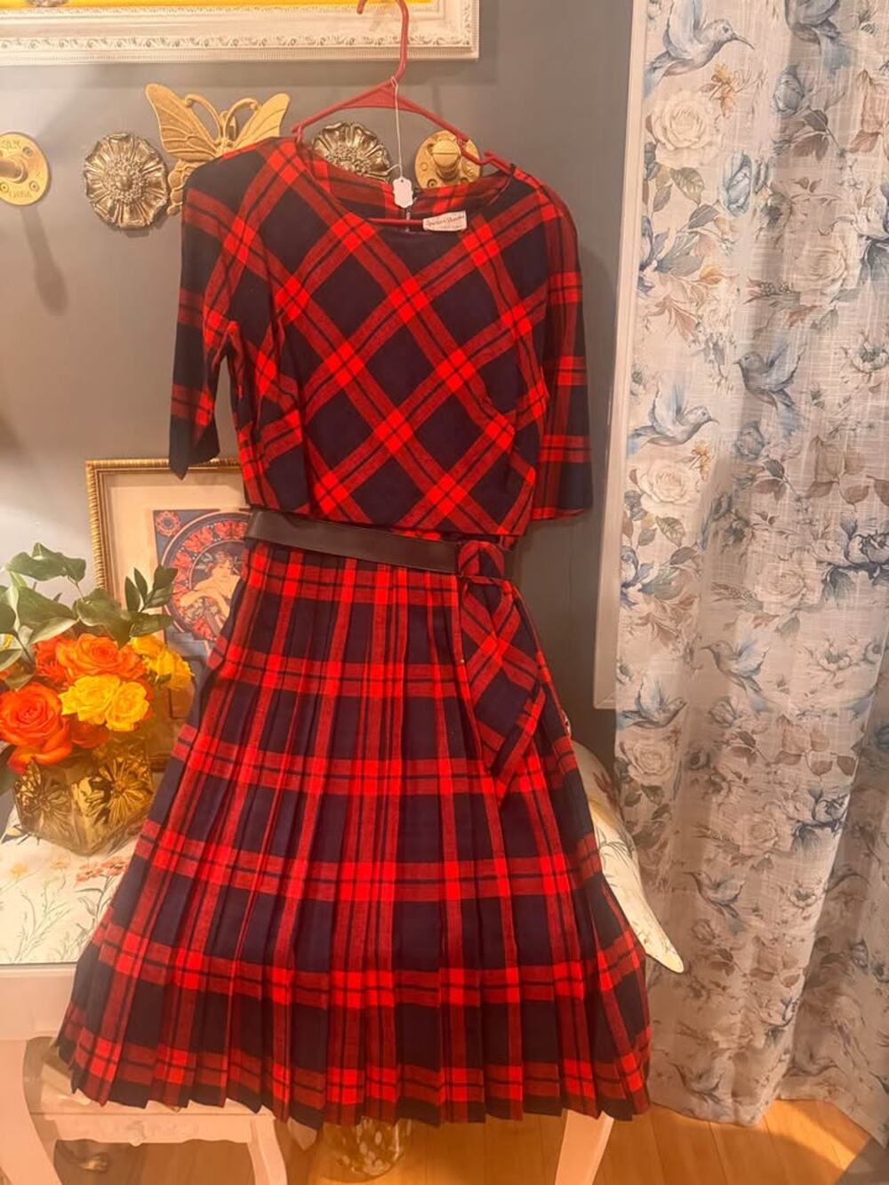 👗❤️ Vintage Spector & Shander New York Red Plaid Dress ❤️👗